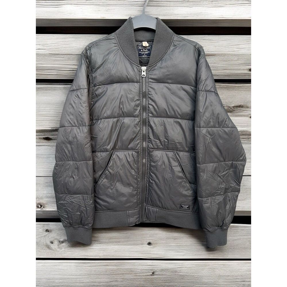 Abercrombie & Fitch Gray Puffer Jacket‎ Men's Size S
